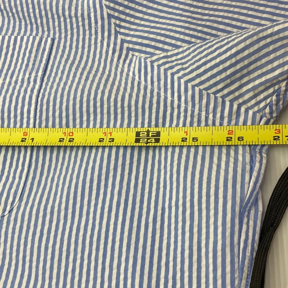 Polo Ralph Lauren Blue & White Seersucker Short Sleeve Button Down Shirt S382